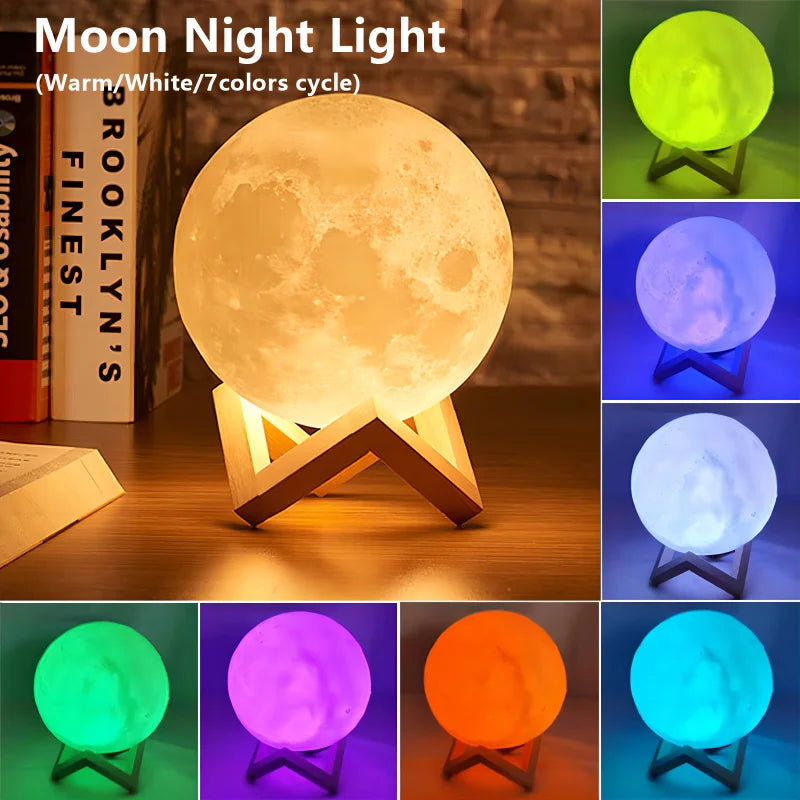 Lámpara LED de noche en forma de Luna
